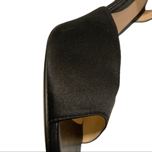 Cole Haan Black satin sling back peep-toe heels 9B - Picture 9 of 13